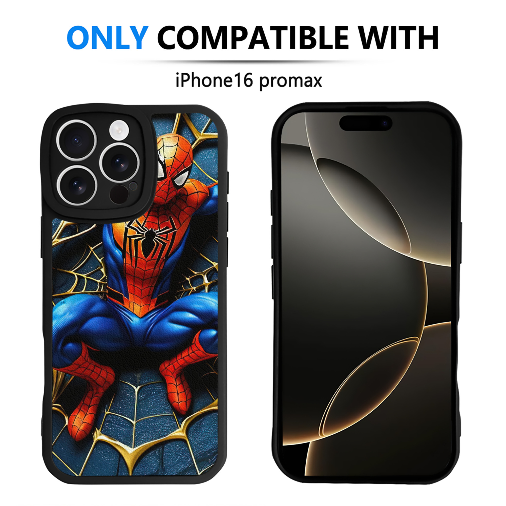 （画像用） Spider Man スパイダーマン 【iPhone 16シリーズ対応】シリコンスマホケース（レザー調） 材質：シリコン